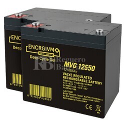 Pack 2 Bater�as MVG12550 | Gel 12 Voltios 55 Amperios